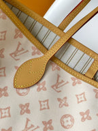LV M27521 Neverfull MM Bag Camel White Monogram Origine Canvas