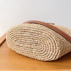 Celine Teen Supple Classic Panier 22cm Brown Calfskin Beige Raffia