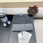 BEANIE HAT IN STELL GRAY MIX BLACK CASHMERE 436732