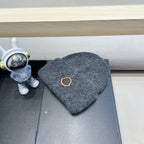 BEANIE HAT IN GRAPHITE GRAY WOOL 438121