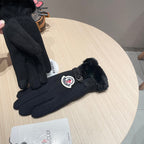 GLOVES IN BLACK WOOL WITH RABBIT FUR 439079
