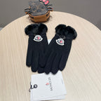 GLOVES IN BLACK WOOL WITH RABBIT FUR 439079