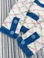 CC 2025 Cardigan Off-white Blue Wool 325889