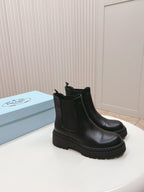PRA MONOLITH BRUSHED BOOTIES BLACK CALFSKIN