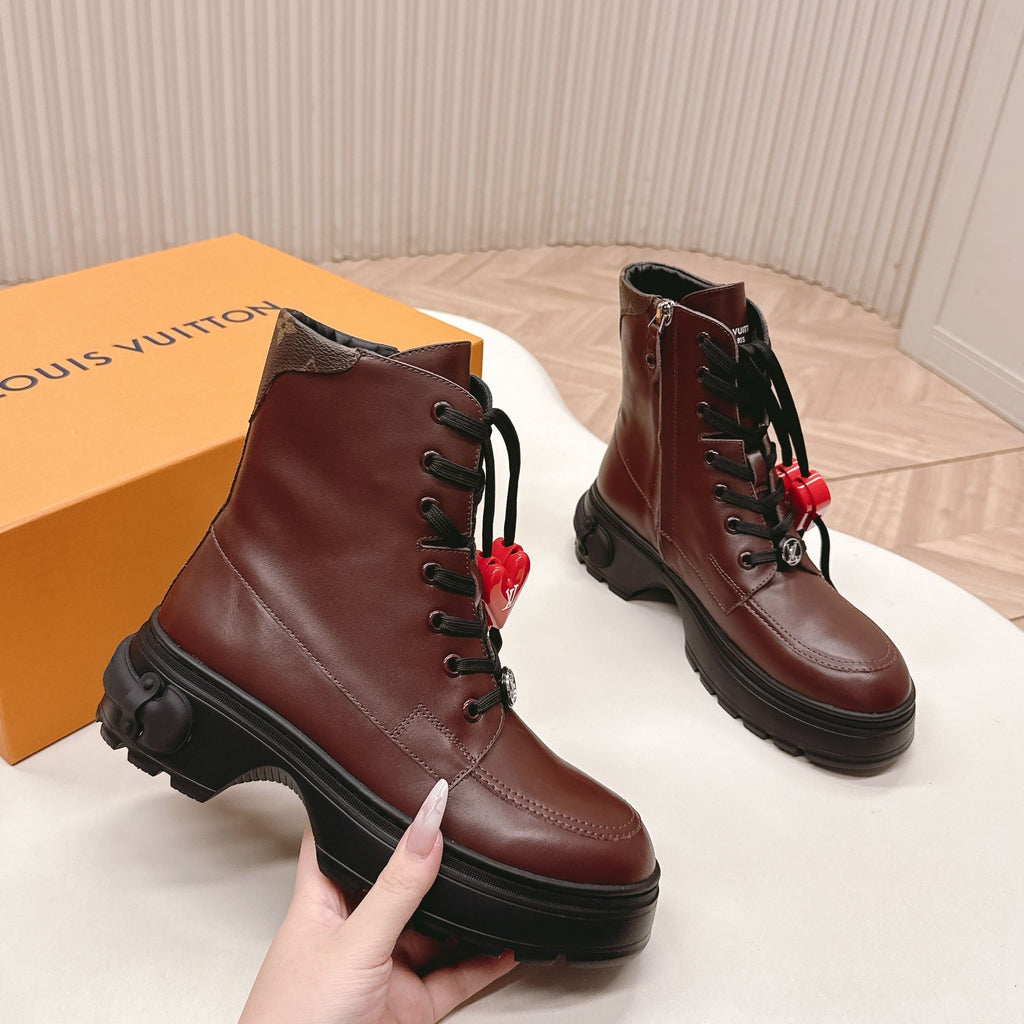 LV 2026 Martin Boot With Heart-shaped Brown Calfskin 595467