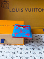 LV M15034 Porte-Cartes Magnet Blue Red Monogram Glow Canvas & Cowhide