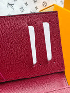 LV M26538 Passport Cover Red Black Cowhide