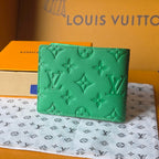 LV M25998 Multiple Wallet Bamboo Green Taurillon Monogram leather
