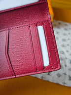 LV Pocket Organizer Red Black Cowhide