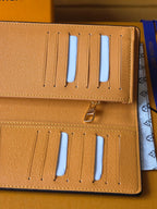 LV Brazza Wallet Dark Blue Teal Green Cowhide