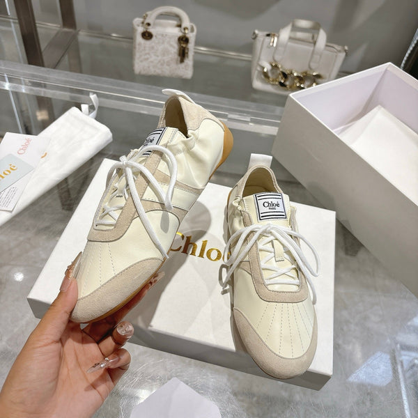 Chloe ballet flat casual shoes cream cowhide 518815