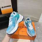 LV Run 55 Sneaker 50mm Light Blue Monogram Jacquard Fabric