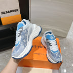 LV Run 55 Sneaker 50mm Light Blue Mix Dark Blue Monogram Jacquard Fabric