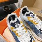 LV Run 55 Sneaker 50mm Blue Orange Monogram Jacquard Fabric