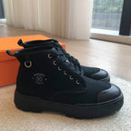 HM ITINERAIRE ANKLE BOOT BLACK CANVAS