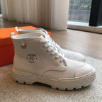 HM ITINERAIRE ANKLE BOOT WHITE CANVAS