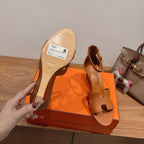 HM Encens Sandal 50mm Brown Calfskin 429014