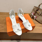 HM Encens Sandal 50mm White Calfskin 429015