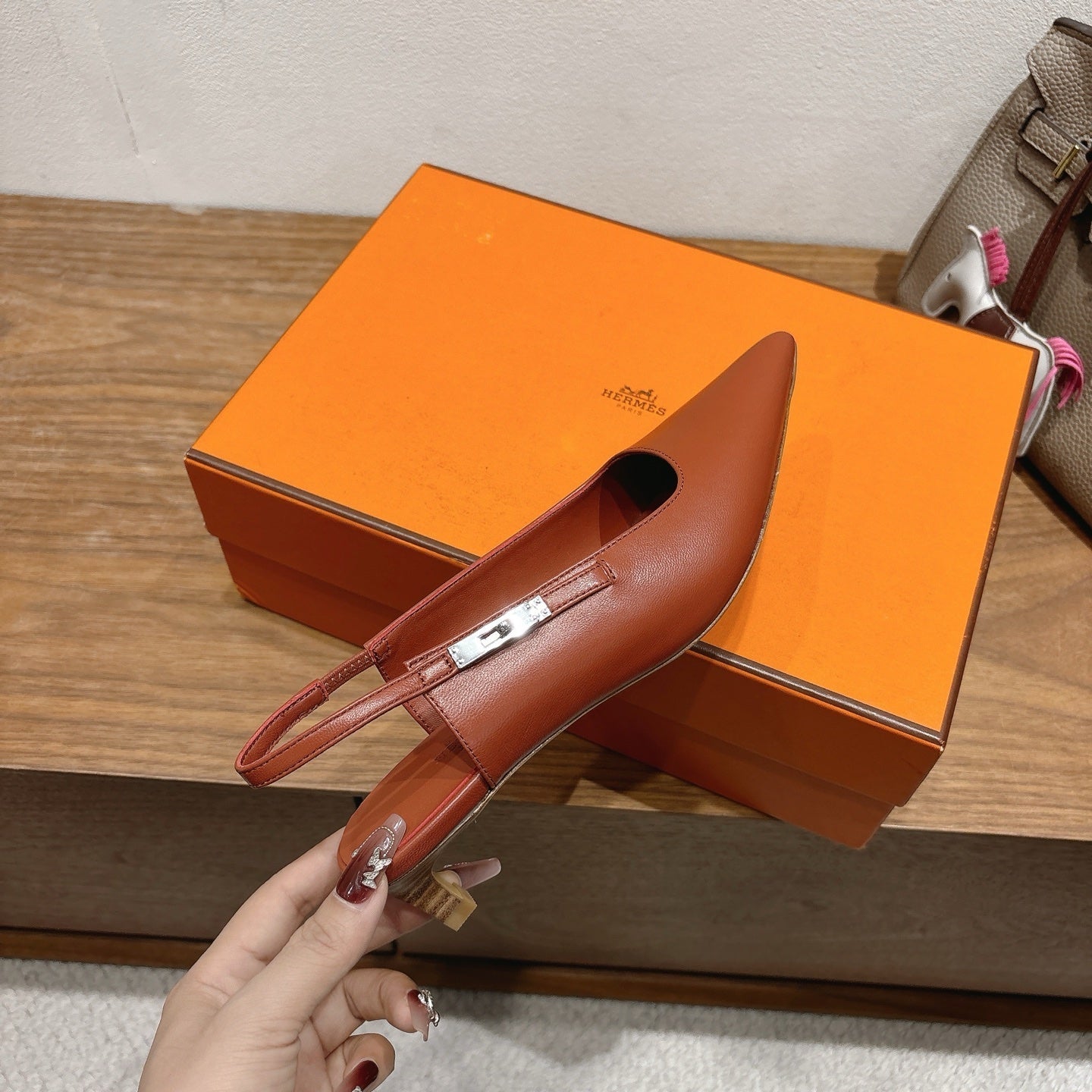 HM Lover Pump 40mm Brown Calfskin 429020