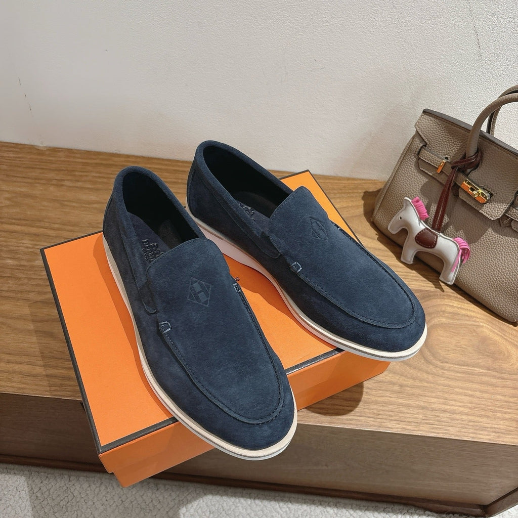 HM Impact Loafers Charcoal Blue Suede 526165