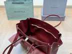 BEL AIR CARRY ALL BAG 37 IN BURGUNDY RED NAPPA LAMBSKIN SILVER HARDWARE