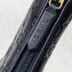 GG Riding Ankle Boots Black Monogram Embossed Cowhide 473642
