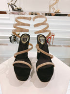 RC 25C Platform Black Gold Imported Velvet Swarovski Crystal 339482