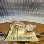 RC 25 Butterfly Flower Thick Heel Pink Sheepskin 242923