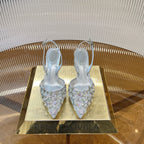 RC 25 Butterfly Flower Thick Heel White Sheepskin 242924