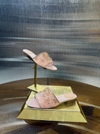 RC 25C Butterfly Flower Sandals Slippers Pink Sheepskin Rhinestone 275765