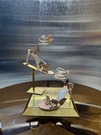 RC 25C Stiletto Sandals Champagne Silk Rhinestone 275777