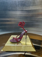 RC 25C Crystal Diamond Sandals Red Sheepskin Rhinestone 275779