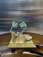 RC 25C Multicolor Diamond Sandals Silver Sheepskin Rhinestone 275782
