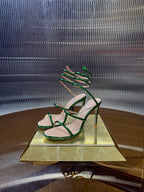 RC 25C Snake-Shaped Sandals 9.5cm Green Sheepskin 310627