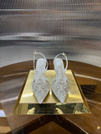 RC 25C Retro Slingbacks 7.5cm Pearl White Sheepskin 310634