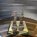 RC 25C Butterfly Flower Sandals Brown Sheepskin Rhinestones 310660