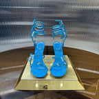 RC 25C Butterfly Sandals Blue Silk Swarovski Crystal Diamond 339486
