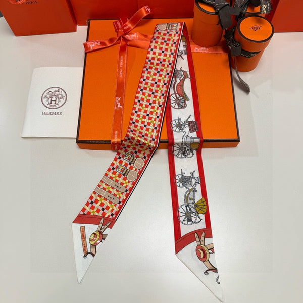 HM Twilly Mini Scarf 86CM Red Mulberry Silk 968839