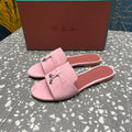 Summer Charms Sandals in Pink Suede Maroon Lambskin