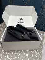 CC 25s Métiers d’art Ballet flats 10mm Black Silk Satin 423792