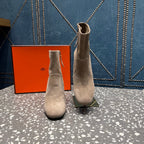 HM Lisa Ankle Boots 80mm Pale Tan Suede 531561