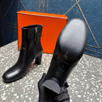 HM Lisa Ankle Boots 80mm Black Cowhide 531563