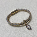 BVL Gold And Silver Snaker Leather Cord Bracelet