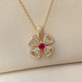 BVL Flower Pink White Diamond Windmill Necklace