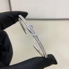 Hermes Full Diamond Buckle Belt  Open Bracelet