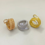 BVL Triple Beaded Diamond Snake Ring