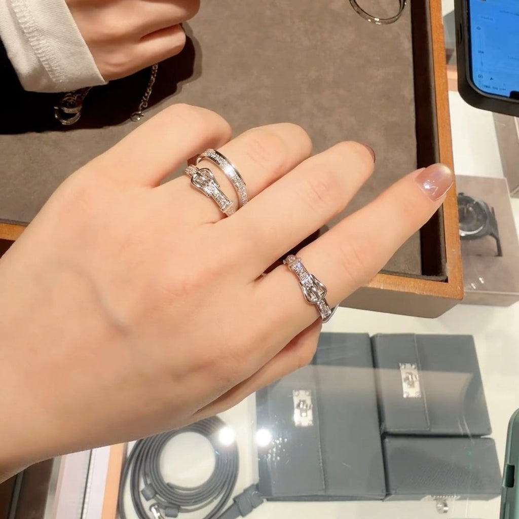 HM Buckle Full Diamond Ring