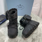 PRA Logo-Plaque Snow Boots With Pouch Black Recycled Polyamide Cowhide 454742