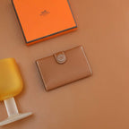 HM R.M.S Card Holder Brown Togo Leather 284473