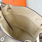 HM So Kelly Shoulder Bag 22cm Ivory Cowhide 284526